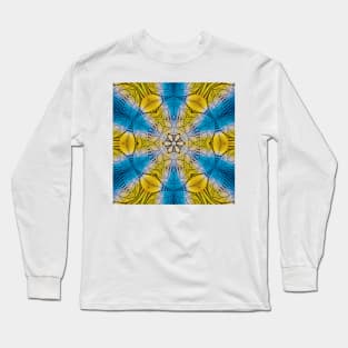 radial yellow gold floral fantasy in square format Long Sleeve T-Shirt